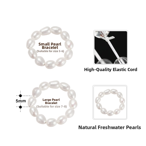 Eleganter Süßwasserperlen Ring Mit Perlen S925 Sterlingsilber Elastisch Stapelbarer Fingerring Feiner Schmuck Geschenk Für Damen