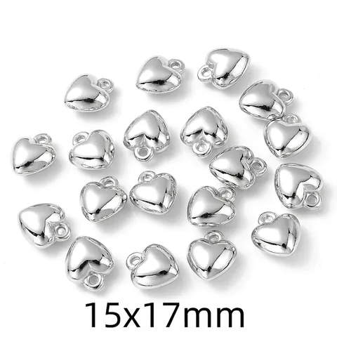 Pendants En Cœur CCB Plastique Plaquage Métallique Pour Création De Bijoux DIY Accessoires Décoratifs Bracelet Collier