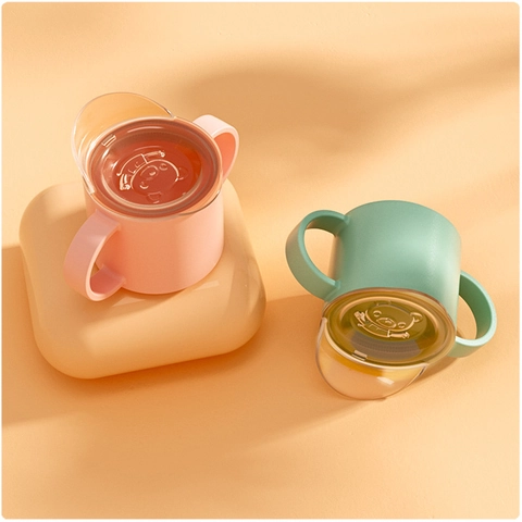 Taza Para Bebé Vaso De Aprendizaje Para Niños Pequeños Con Dos Asas Plástico PP Anticaída A Prueba De Fugas
