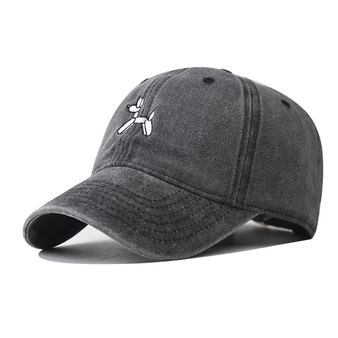 Gorra De Béisbol De Algodón Lavado Bordado De Perro Globo Vintage Ajustable Gorra De Papá Exterior Protección Solar Unisex