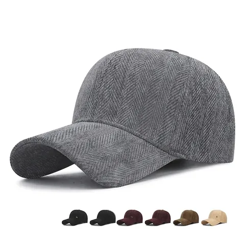 Gorra De Béisbol Con Patrón De Espiga Poliéster Retro Ajustable Color Sólido Sombrero De Sol Hombre Mujer Invierno