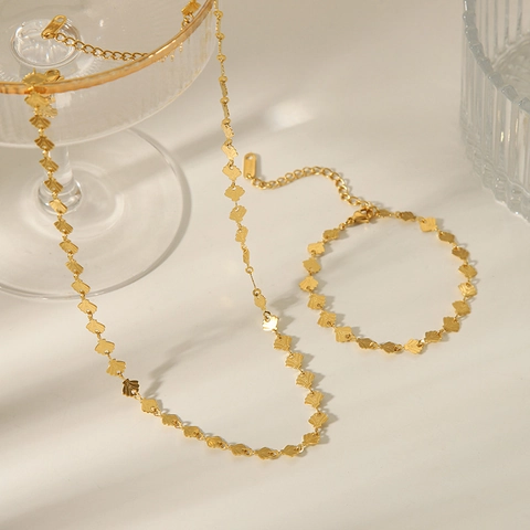 Collar Con Colgante De Hoja Concha Acero Inoxidable 304 Chapado En Oro De 18K Impermeable Hipoalergénico Joyería PVD