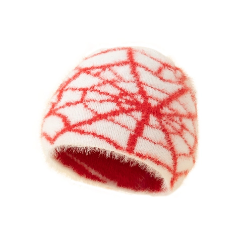 Berretto In Maglia Ragnatela Peluche Caldo Inverno Gotico Y2K Streetwear Per Donne Uomini