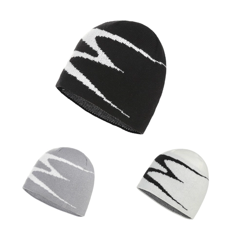 Strickmütze Aus Acryl Jacquard Abstraktes Muster Warme Wintermütze Outdoor Streetwear Für Damen Herren