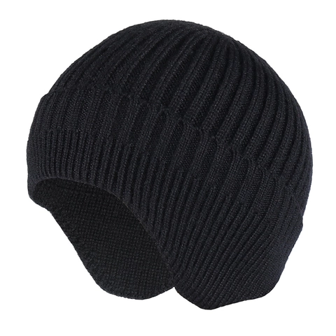 Gorro De Punto Cálido De Invierno Para Hombre Mujer Protección De Oído Canalé Forro Polar Grueso Ciclismo Al Aire Libre Cortavientos