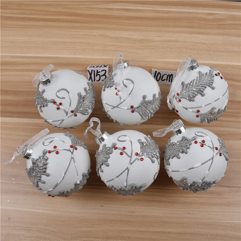 Kerstballen Geschilderd Glas Glinsterende Decoratieve Hangende Ornamenten Voor Kerstboom Venster Huisfeest Decoratie