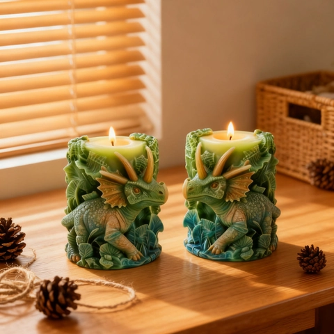 3D Triceratops Dinosaur Shape Silicone Mold For DIY Handmade Candle Aromatherapy Soap Resin Craft Relief Embossing Art