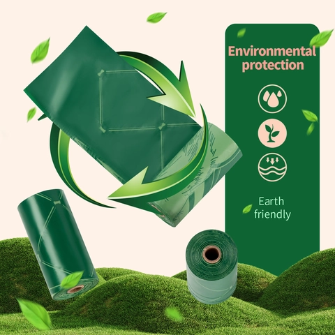 Sacs à Déjections Canines Biodégradables Éco-responsables avec Distributeur Robustes Éanches Parfum Lavande