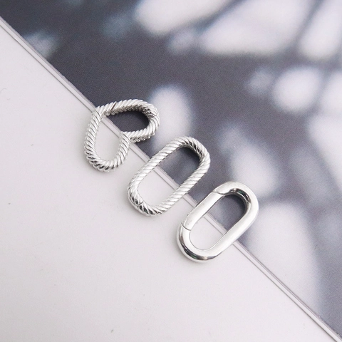 925 Sterling Silber Federverschluss Verbinder Herz Quadrat Oval Gewinde Schnallen DIY Schmuckherstellung Für Halsketten Armbänder