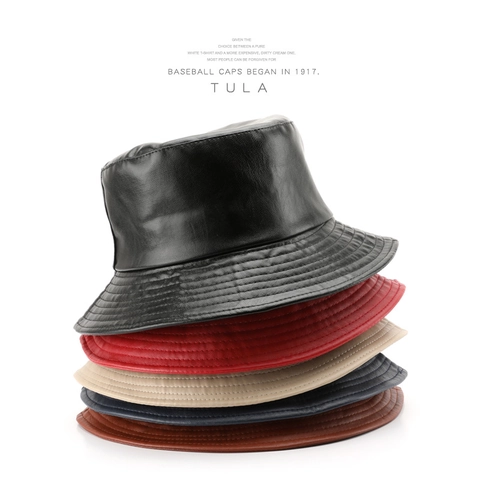 Sombrero De Pescador Vintage De Cuero PU Impermeable Cortavientos Ajustable Color Sólido Chic Para Mujer