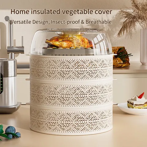 Multi-layer Food Cover Stackable Breathable Mesh Dish Shield Dustproof Mosquito Proof Plastic For Dining Table Kitchen
