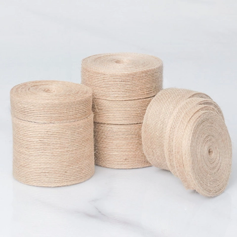 Natural Jute Ribbon Twine Rolls Hessian Webbing For Gift Wrapping DIY Crafts Wedding Party Decoration Rustic Vintage Style