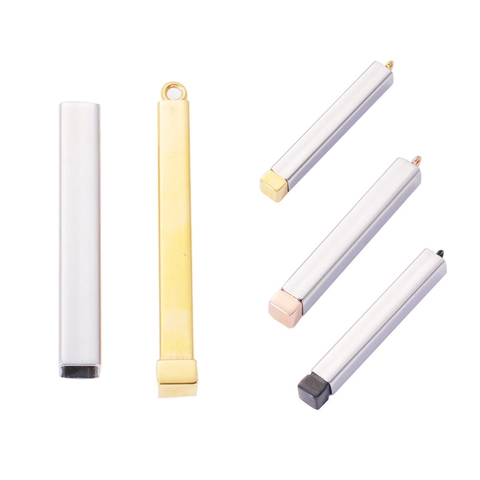 304 Stainless Steel Geometric Bar Pendant With Retractable Telescopic Sliding Structure Mirror Polished DIY Jewelry Accessory