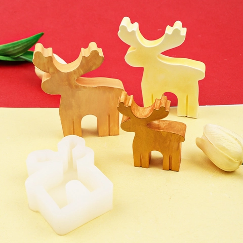 Reindeer Silicone Mold Elk Shape Baking Tool For DIY Handcrafted Soap Candle Scented Gypsum Resin Craft Christmas Decor