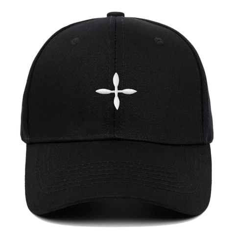 Cappello Da Baseball In Tela Di Cotone Con Ricamo A Stella Croce Cappello Streetwear Regolabile Per Uomo E Donna Nero