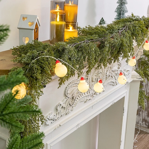 Artificial Cypress Garland Realistic Christmas Greenery For Table Mantle Staircase Festive Decor Hanging Vine