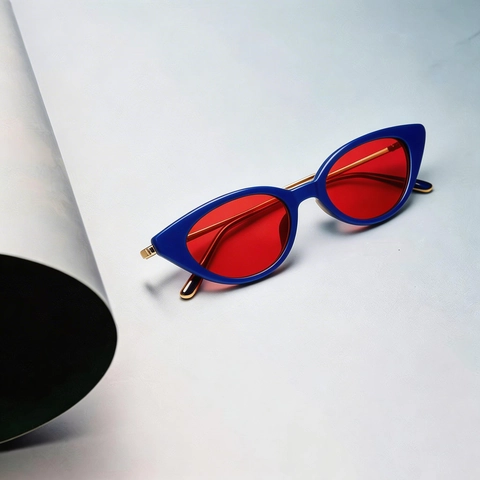Occhiali Da Sole Retro Cat Eye Montatura Piccola Protezione UV400 Plastica Metallo Moda Per Uomini Donne
