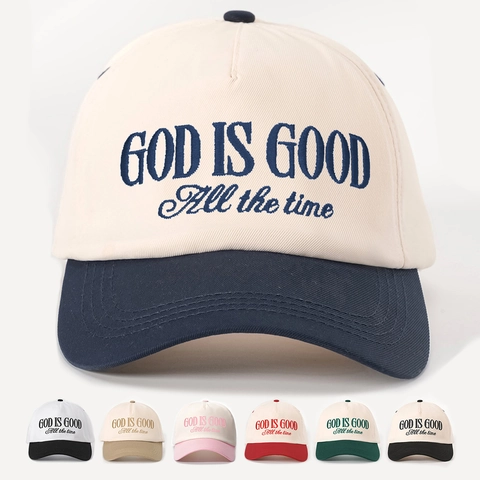 Casquette De Baseball Brodée God Is Good Color Block Vintage Réglable Chapeau De Soleil De Sport De Plein Air Pour Femmes Hommes