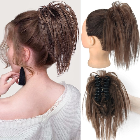 Rommelige Knot Haarverlenging Claw Clip Synthetische Hittebestendige Vezel Haarstukje Natuurlijk Pluizig Voor Vrouwen