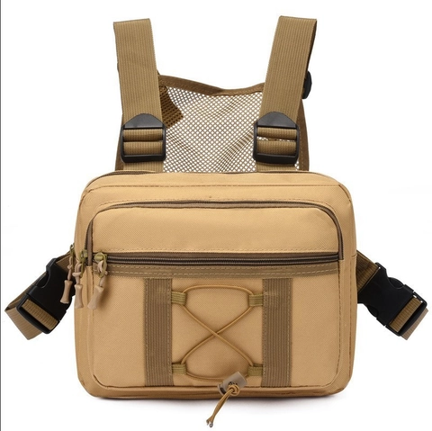 Borsa Da Petto Tattica Uomo Oxford Resistente All'acqua Regolabile Camuffamento Esterno Multi Tasche Gilet