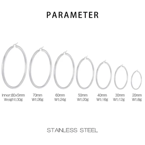 Orecchini A Cerchio Minimalisti Per Donna Acciaio Inossidabile Lucido Spesso Geometrico Gioielli Di Moda Stile Cerchio Semplice