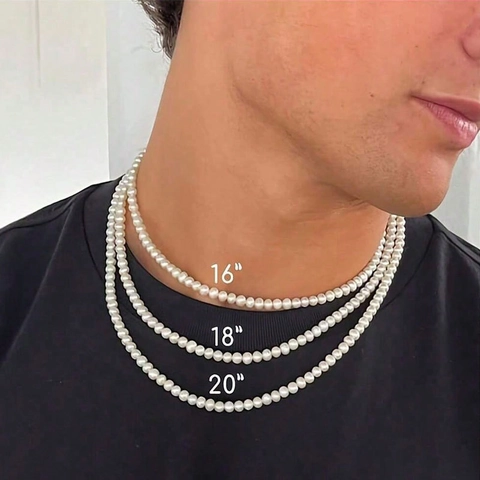 Elegant Faux Artificial Pearl Necklace Round White Bead Choker For Men Women Minimalist Fashion Versatile Jewelry Accessory