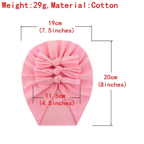 Baby Turban Hat Soft Cotton Knitted Beanie With Large Bow Solid Color Newborn Infant Toddler Headwear Accessories