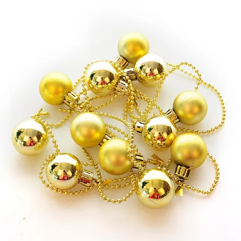 Christmas Ornament Bead Chain Garland Electroplated PVC Metallic Bells Stars Balls For Tree Hanging Wall Decor