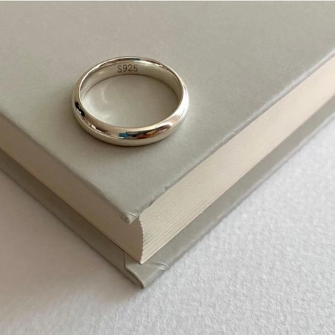 Minimalistischer Ring Aus 925 Sterling Silber Glattes Poliertes Band Geometrischer Schmuck Für Damen Alltag Mode