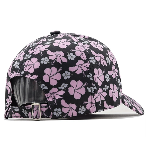 Floral Baseball Cap Cotton Tropical Hibiscus Print Adjustable Sun Protection Outdoor Travel Fashion For Women Men