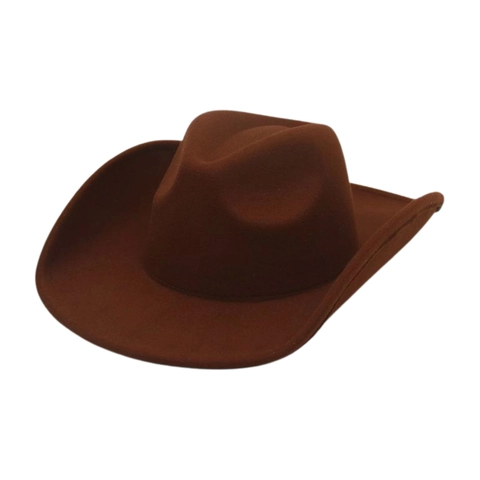Western Cowboy Hat Vintage Felt Wide Brim Fedora Style Sun Protection Outdoor Fashion For Men Women Elegant