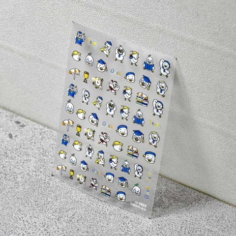 Pegatinas Para Uñas De Pato Y Pingüino De Dibujos Animados 5D Autoadhesivas Ultrafinas Transparentes PET Decoración De Manicura DIY