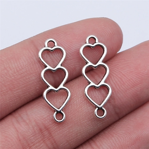 Connettori Per Gioielli Cuori Collegati Lega Ciondoli Cavi Per DIY Collana Bracciale Creazione Stile Retrò