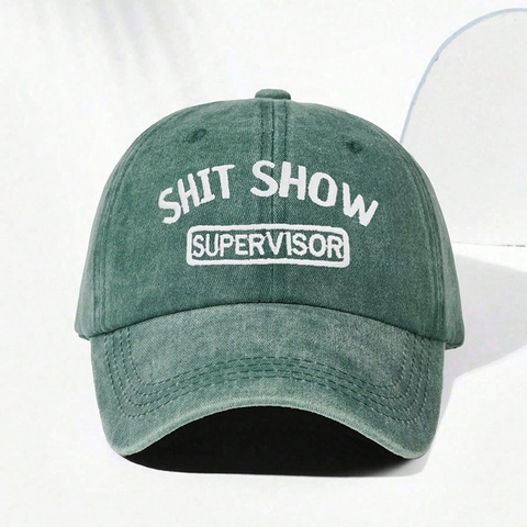 Baseball Cap Washed Cotton Distressed Shit Show Supervisor Embroidery Adjustable Dad Hat Retro Hip Hop Curved Brim Unisex