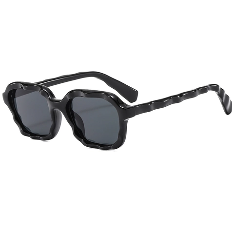 Gafas De Sol Cuadradas Con Bordes Festoneados Montura Ondulada Retro Protección UV400 Moda Para Mujeres Y Hombres