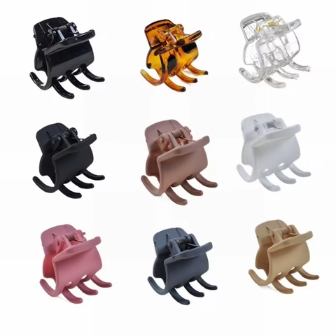 Small Hair Claw Clips Plastic Matte Glossy Square Hair Clamps Strong Hold Ponytail Fixed Hairpins For Women Girls Simple Fashion