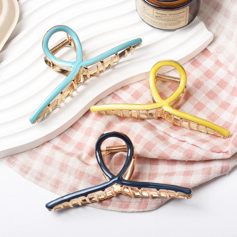 Grote Emaille Legering Haarklem Antislip Sterke Grip Kruis Twist Haargrijper Accessoire Voor Dames Meisjes