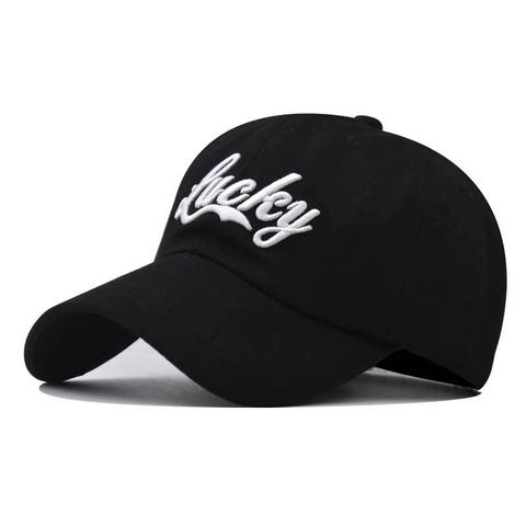 Cappellino Da Baseball In Cotone Con Ricamo Lettere Lucky Cappello Da Sole Regolabile Per Uomo E Donna