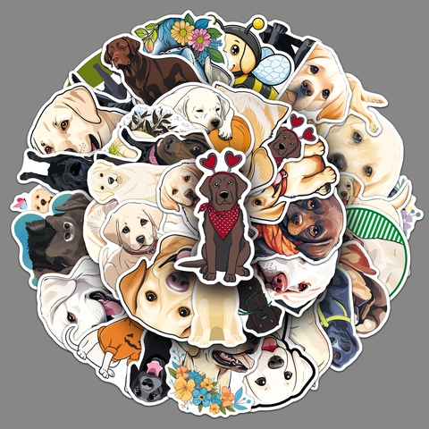 Labrador Retriever Hund Sticker PVC Wasserdicht Cartoon Doodle Aufkleber Für Koffer Laptop Handy Scrapbooking Dekor