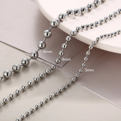 Collana Con Catena A Sfere Per Donna Minimalista In Acciaio Inossidabile Accessorio Di Gioielleria Versatile Semplice