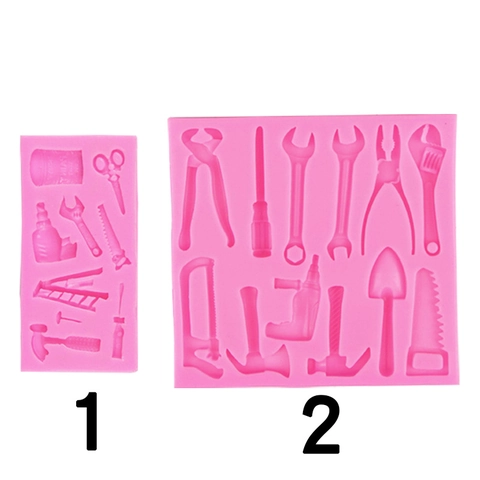 Hardware Tool Shape Silicone Mold Hammer Wrench Pliers Saw Drill Fondant Cake Decorating Chocolate Resin DIY Crafting Tool