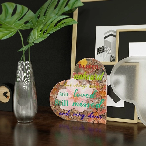 Heart Shaped Silicone Mold Memorial Photo Frame Design For Resin Casting Plaster DIY Craft Home Desktop Decor