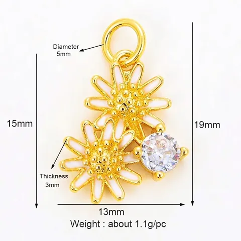 Ciondoli In Lega Fiore Margherita Farfalla Smalto Zircone Perla Artificial Per Accessori Per La Creazione Di Gioielli Fai Da Te Stile Fresco