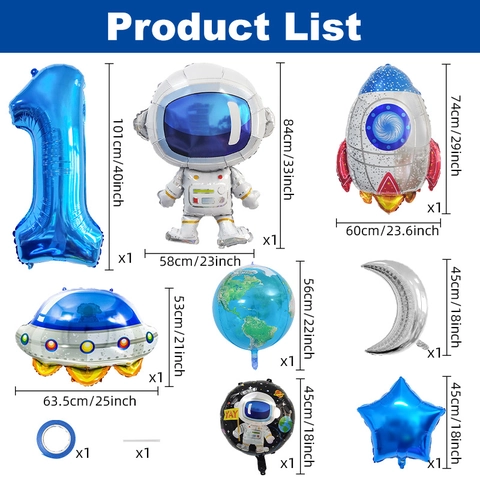 Palloncini In Alluminio A Tema Spazio Astronauta Razzo Per Decorazioni Di Festa Compleanno Bambini Esplorazione Spaziale UFO Stella Terra