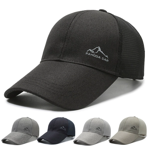 Ademende Mesh Honkbalpet Trucker Hoed Polyester Buiten Vissen Zonbescherming Verstelbare Metalen Gesp Casual