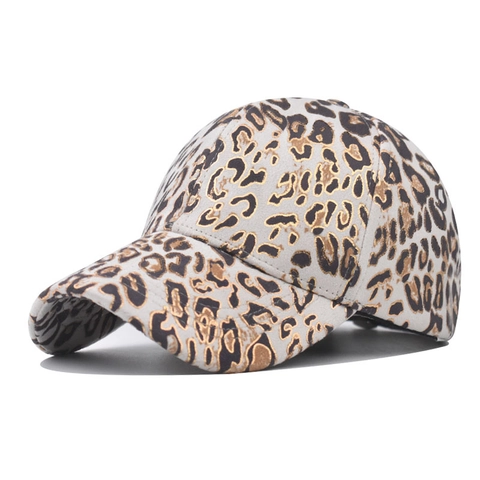 Leopard Muster Baseball Kappe Metallic Goldfolie Mode Verstellbare Gebogene Krempe Hut Für Damen Und Herren