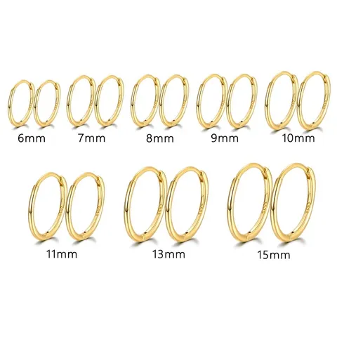 925 Sterling Silver Hoop Earrings Minimalist Smooth Geometric Round Circle Earrings For Women Men Fashion Jewelry Gift