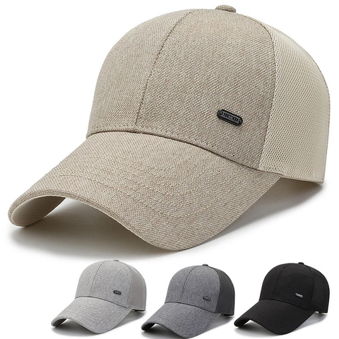 Gorra De Béisbol De Malla Transpirable Para Hombre Protección Solar Visera Curva Ajustable Deporte Verano