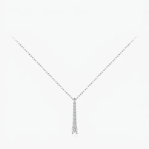 Collana in Argento Sterling 925 Minimalista con Moissanite per Donna Colore D VVS1 Pendente a Barra Verticale Gioielli Eleganti