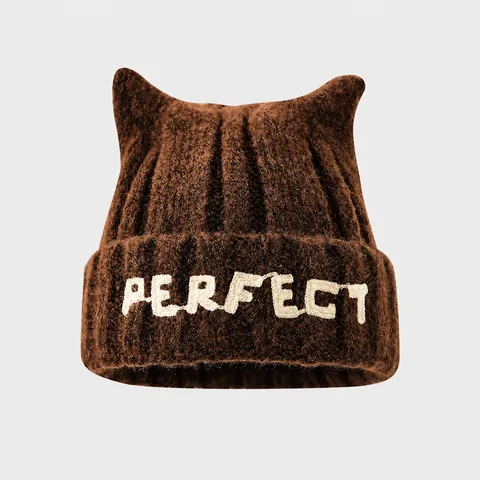 Cat Ear Knit Beanie Hat For Children Cotton Warm Thick Winter Autumn Outdoor Fashion For Boys And Girls